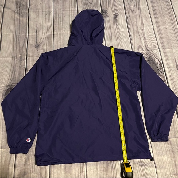 Dark Blue Champion Windbreaker Half Zip Hooded Jacket Be Bold - Picture 5 of 7